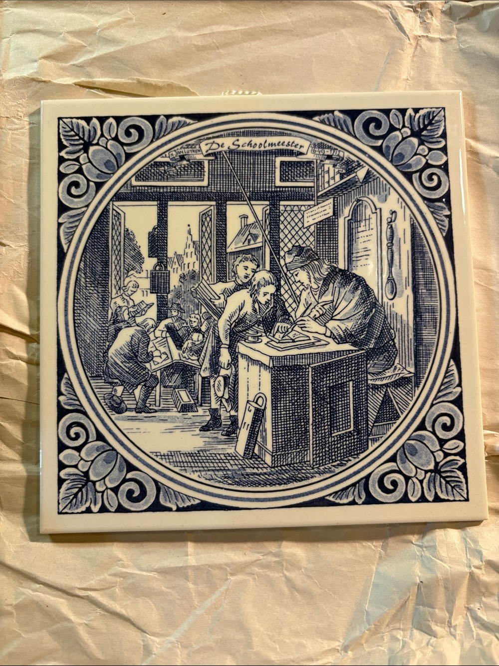 Classic Blue and White Decorative Wall Tile - from Holland